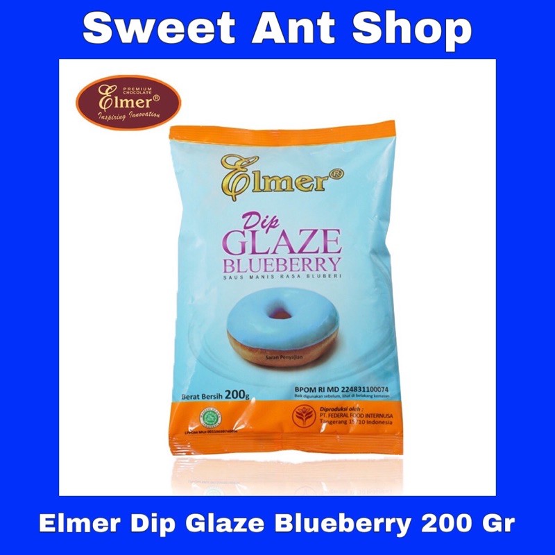 Elmer Dip Glaze Blueberry 200 Gr