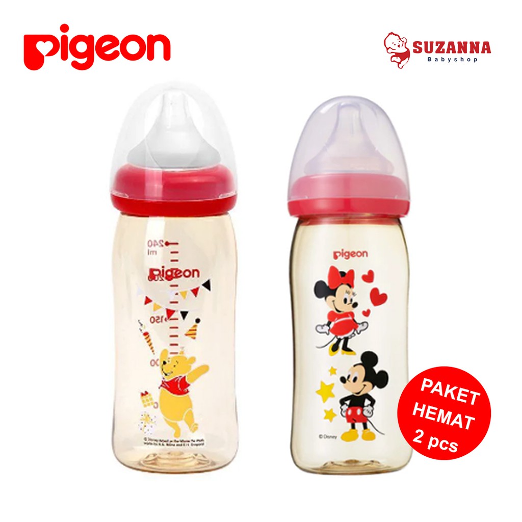Pigeon Paket Hemat 2 Pcs Soft Touch PPSU Disney 240ml Botol Susu Bayi