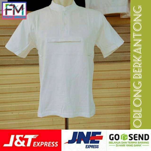 Kaos Oblong Exclusive Pria Berkancing & Berkantong Perlengkapan Haji Umroh