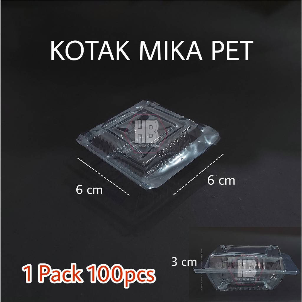 [100pcs] Kotak Mika Kue Box Plastik Makanan Sekali Pakai GX - 7