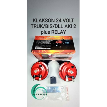 KLAKSON KEONG TRUK MERK TMC 24 VOLT KOMPLIT GRATIS RELAY 24 VOLT TRUCK BUS TRONTON