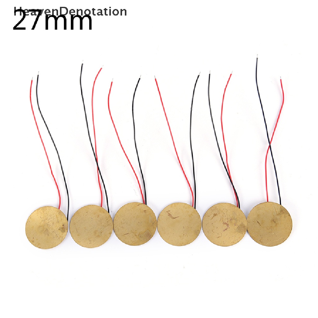 [HeavenDenotation] 6pcs 27mm Piezoelectric Piezos Amplifiers Discs Leads For Guitar Pickup