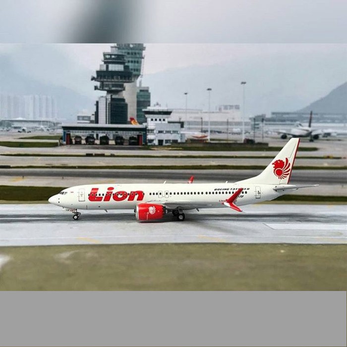 JE Miniatur Replika Pesawat LION AIR BOEING 737 MAX 8 PK-LQF PANDA MODEL 1:400 PHOENIX Diecast