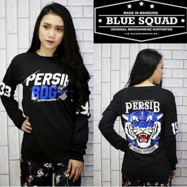 Kaos persib bdg lengan panjang pria wanita original blue squad