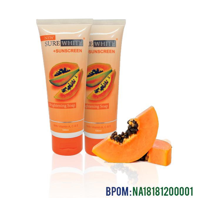Termurah Sabun Cuci Muka Pepaya Papaya Surewhite Facial Foam Brightening Soap F