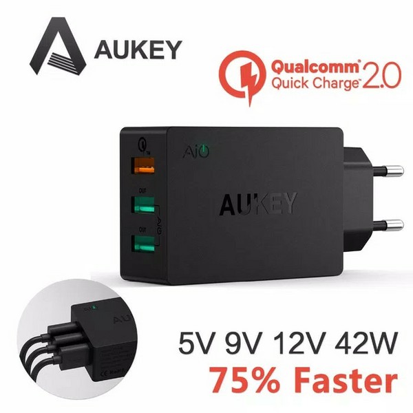 Aukey Charger Quick Charge Port 3 Charger Iphone Charger Android ORI 100%