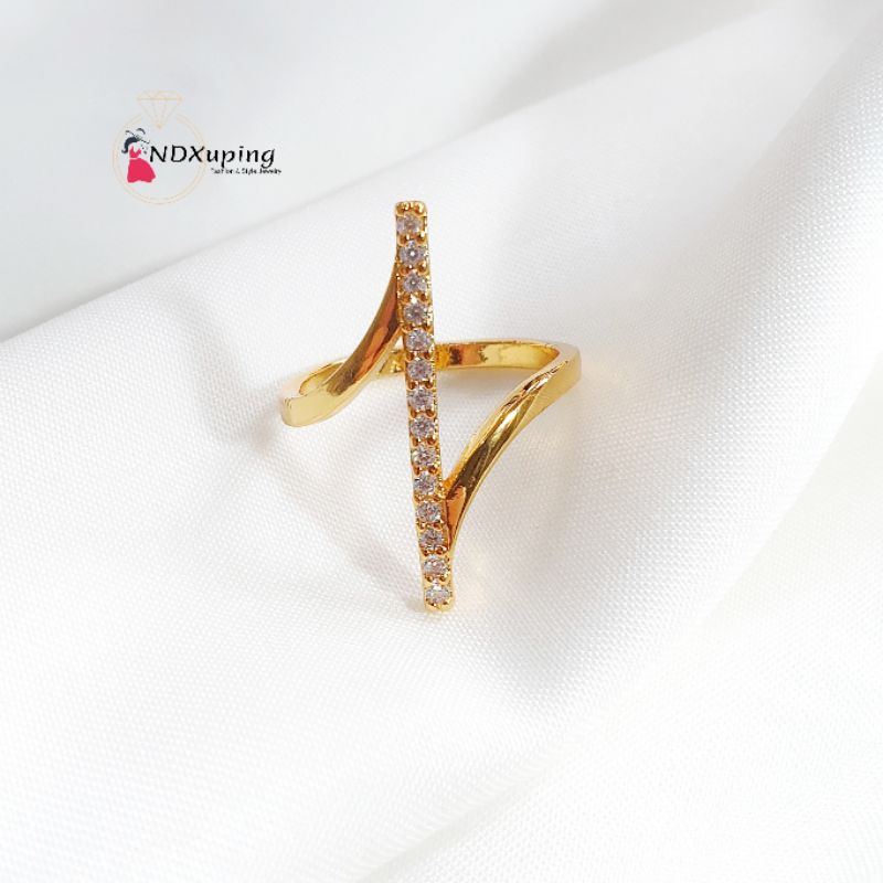 Cincin Wanita Dewasa Motif Petir Xuping Gold N13012201