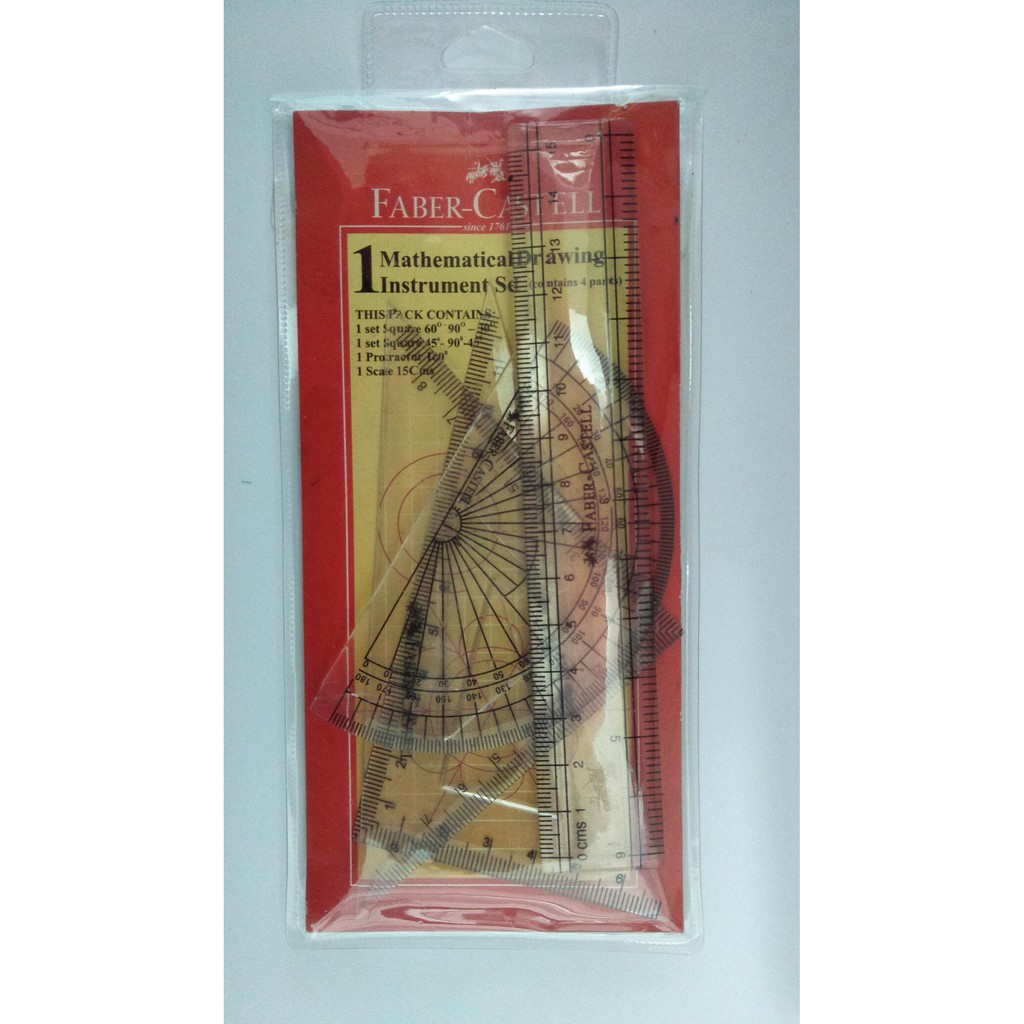 

Ruler Math Instrument Faber Castell Penggaris Alat Ukur Drawing 4 Set