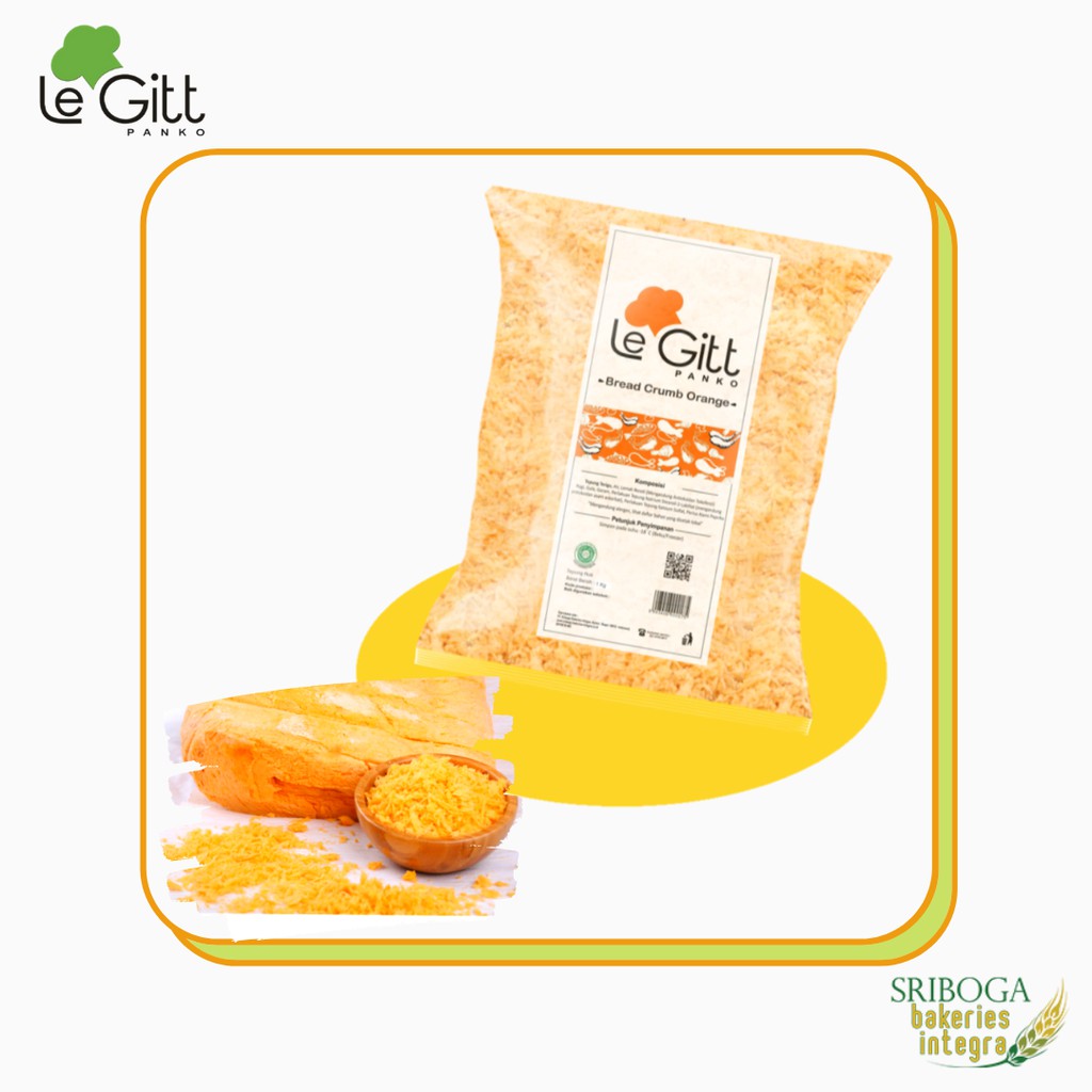 

Tepung Panko/ Fresh breadcrumbs Le Gitt Orange ukuran 1kg