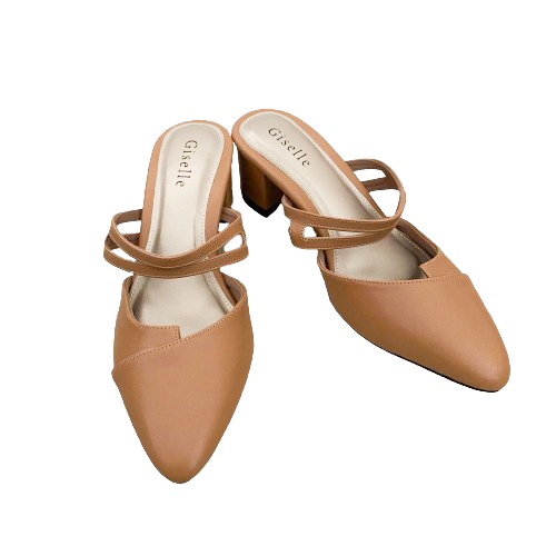 Giselle Colls - Althea Slip on Heels Wanita 5 cm-Mocha