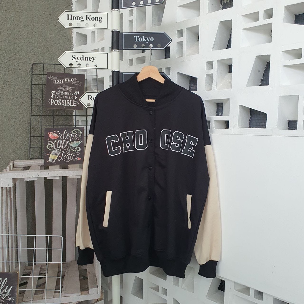 Varsity Jaket Oversize Choose Bahan Flece