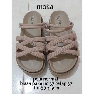  Sandal  Wedges Wanita Tinggi  3 5cm Sendal Jelly Anyam 1606 