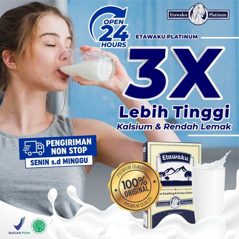

Susu Kambing Etawaku Platinum Tinggi Kalsium Rendah Gula