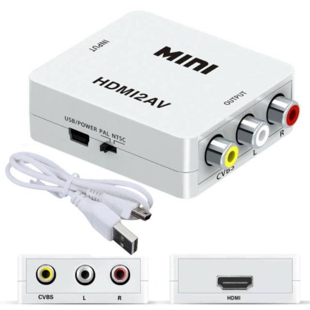 [COD] PAKET HDMI DARI LAPTOP STB PS3 KE TV TABUNG / CONVERTER HDMi TO AV RCA HDMI2AV + KABEL RCA TO RCA 3 KE 3 + KABEL HDMI 1.5 METER