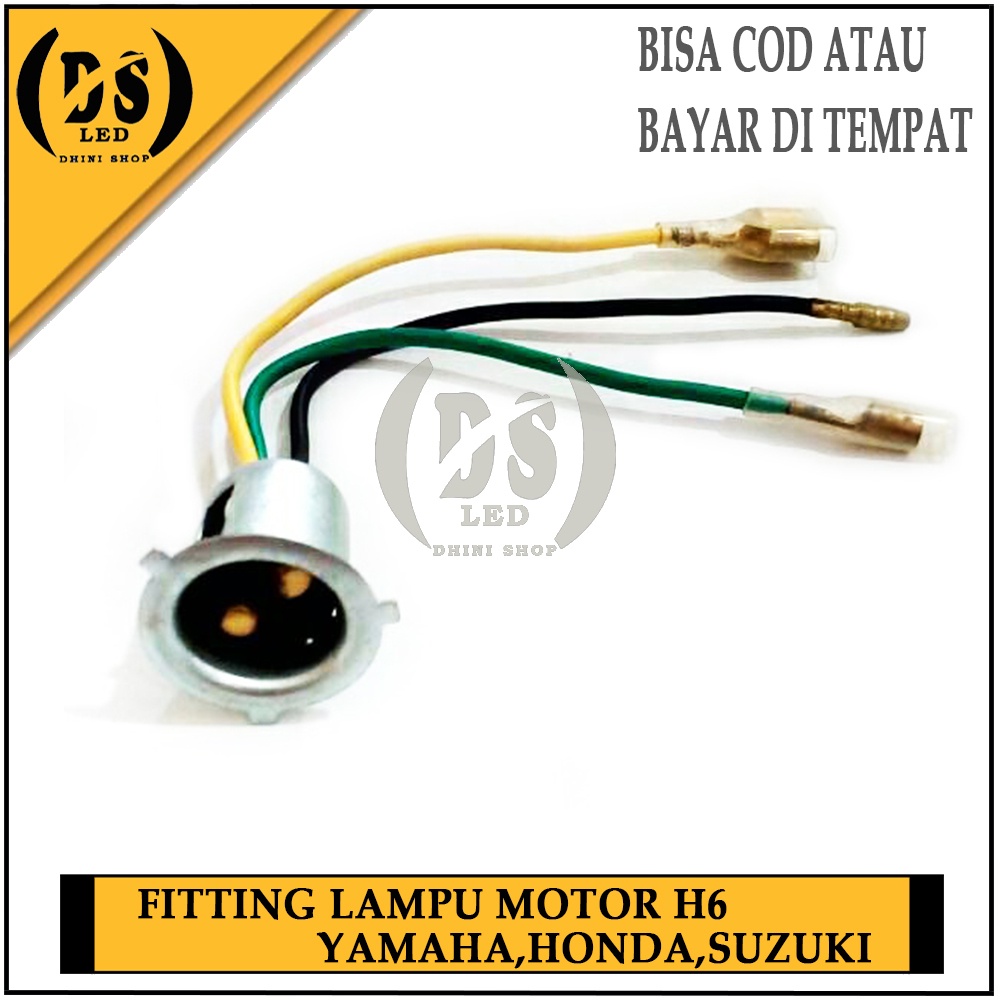 Fiting Lampu Depan Motor H6 / Soket Fiting Lampu Motor Honda, Yamaha / Piting Lampu semua Motor