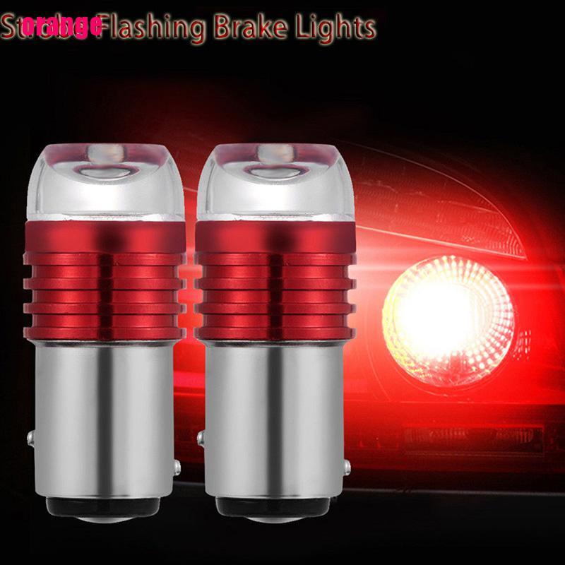 (Happy) 2pcs Lampu Led 1157 Bay15D P21 / 5w Warna Merah Untuk Rem / Mundur Mobil