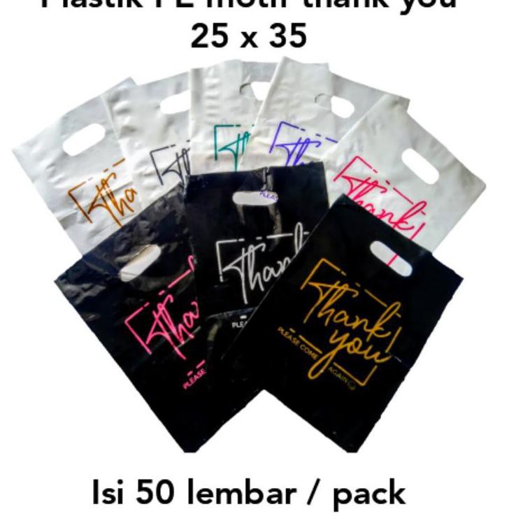 

TERLARIS!!! plastik plong motif thank you / plastik pond motif thank you 25 x 35