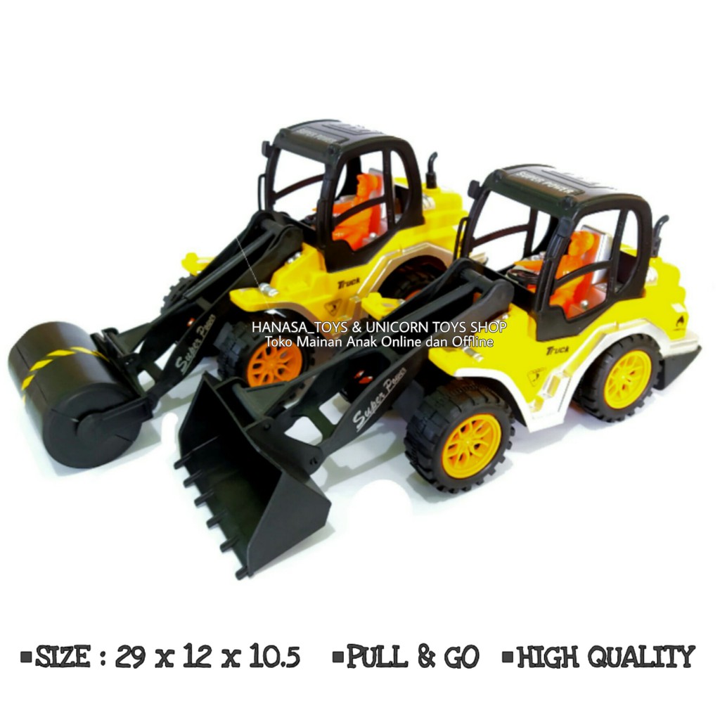 Mainan anak excavator dan slender - mainan truk bego atau mobil konstruksi