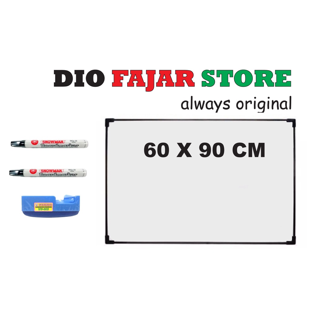 

PAPAN WHITE BOARD 60 X 90 CM PLUS 2 BH SPIDOL SNOWMAN WB + PENGHAPUS