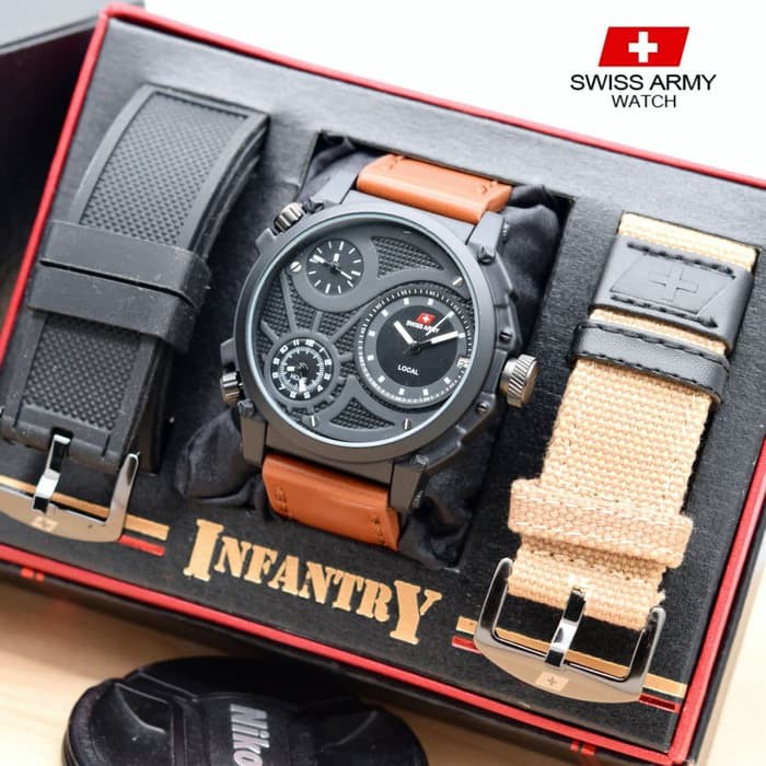 Jam tangan SWI SS ARMY INFANTRY SET PRIA MAN STYLE