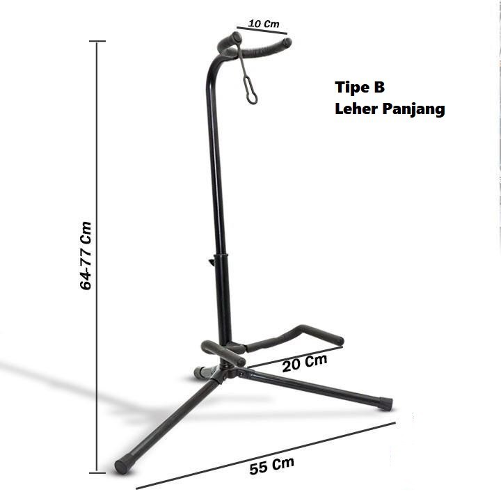 Stand Penyangga gitar Berdiri bass biola Tripod Foldable Guitar Holder