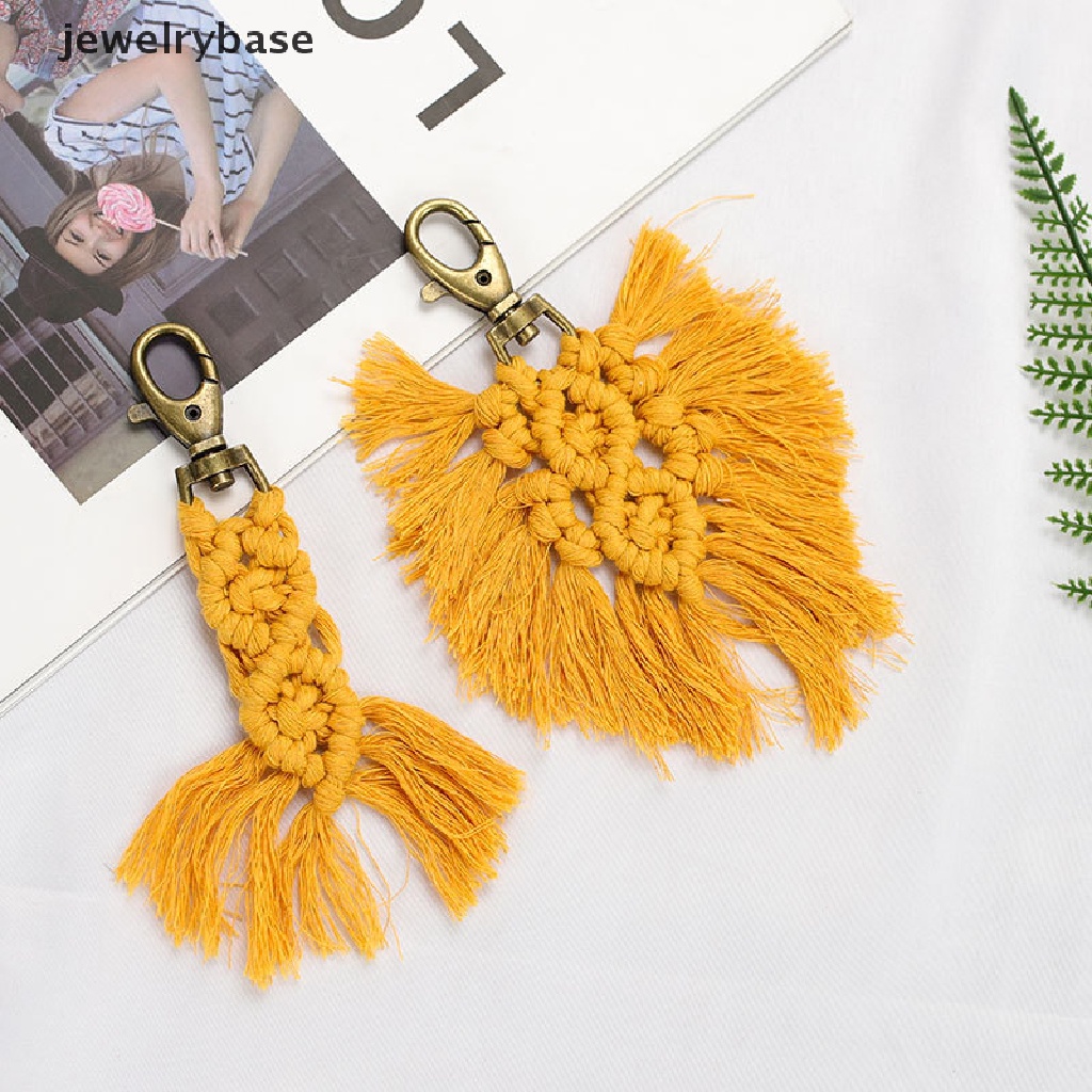 (jewelrybase) Gantungan Kunci Macrame Rumbai Handmade Gaya Boho Untuk Mobil / Tas