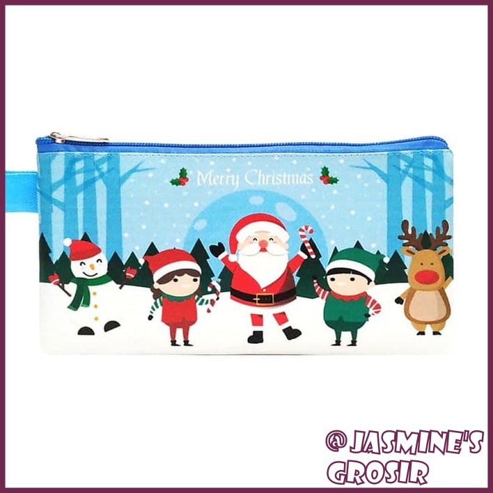 

Christmas Case 3 Santa & Kids Biru Muda Tempat Pensil Souvenir Natal