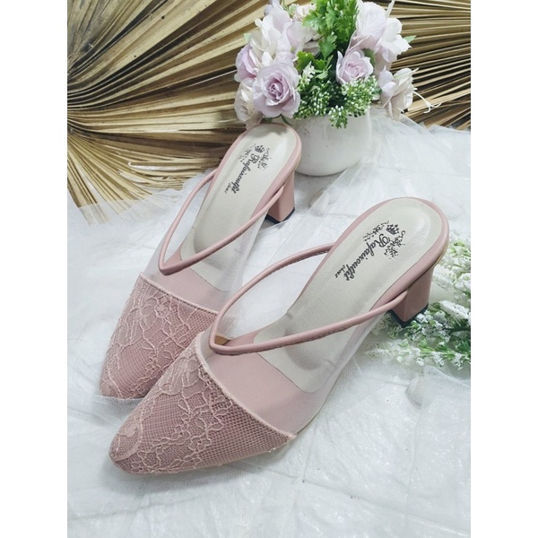 sepatu Rafaizoutfit listya dustypink tinggi 7cm tahu