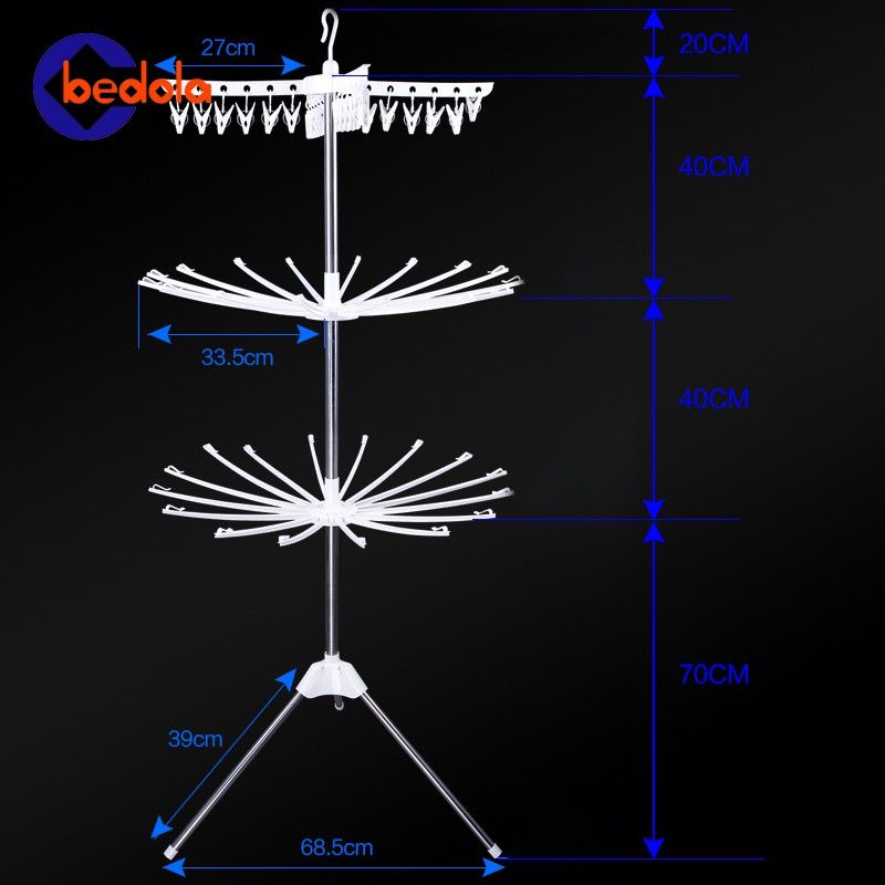Bedola Rak jemuran baju lipat rak susun handuk foldable hanger