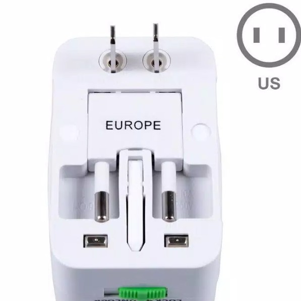 Universal Colokan Listrik Adapter (EU + AU + UK + US Plug) Berguna untuk Haji, Umroh, Traveller dll