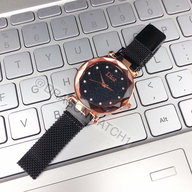 ［ready stok］Jam tangan magnet Rantai wanita rantai pasir s1001-Rosegold-Hitam
