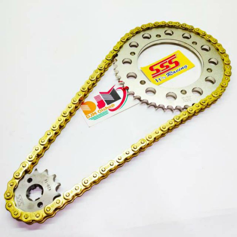 GEARSET GIR GEAR SET SSS RANTAI GOLD EMAS MT15 R15 V3 VVA 428H 415H