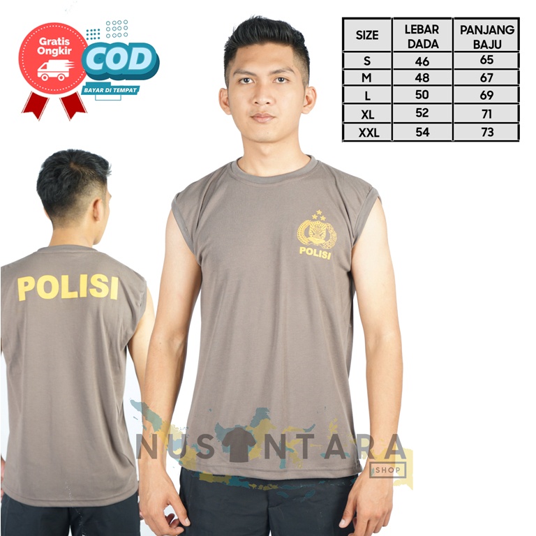 Kaos Dalam Polisi Kaos Singlet Polisi Dalaman Polisi Lekmong  Lekbong Warna Coklat