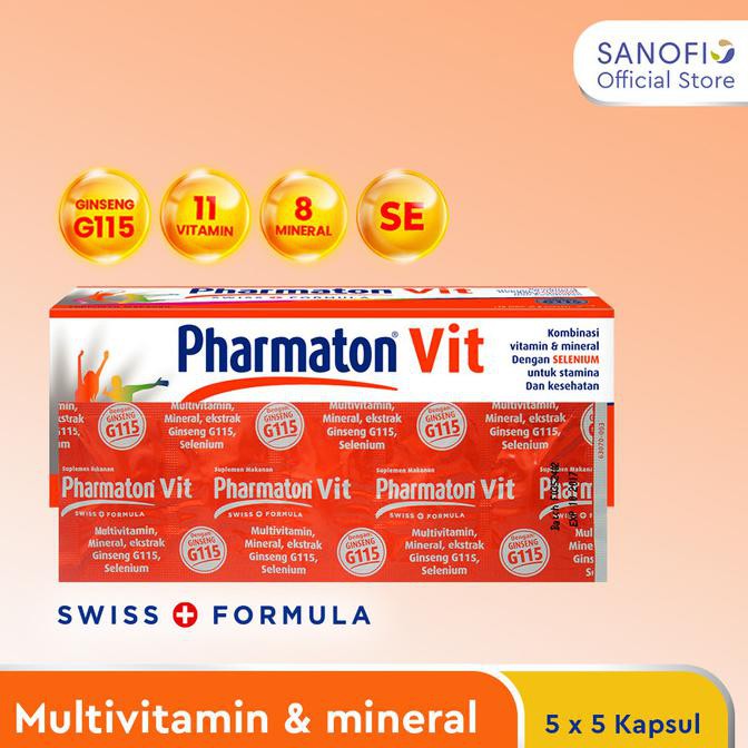 Pharmaton Vit 25 Multivitamin+Selenium Suplemen untuk masa penyembuhan