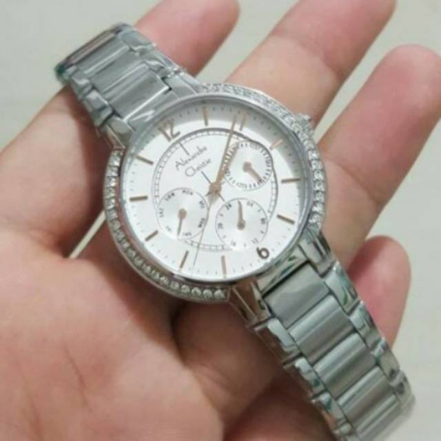 JAM TANGAN WANITA SIMPLE ELEGAN ALEXANDRE CHRISTIE ORIGINAL CRONOGRAPH AKTIF