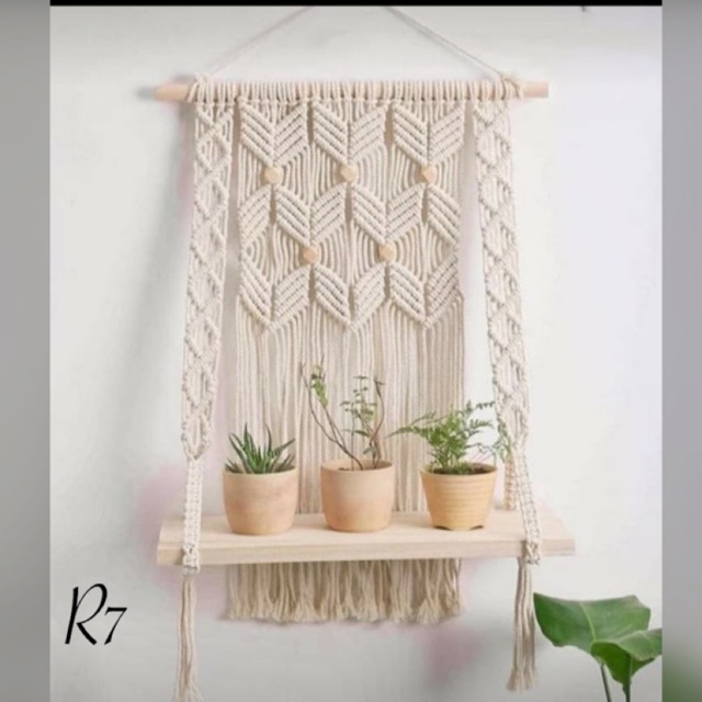 Rak dinding macrame gantung rak tanaman minimalis Shopee Rak dinding macrame gantung rak tanaman minimalis Shopee