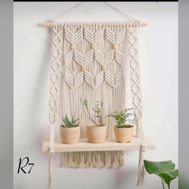  Rak  dinding  macrame gantung rak  tanaman  minimalis Shopee 