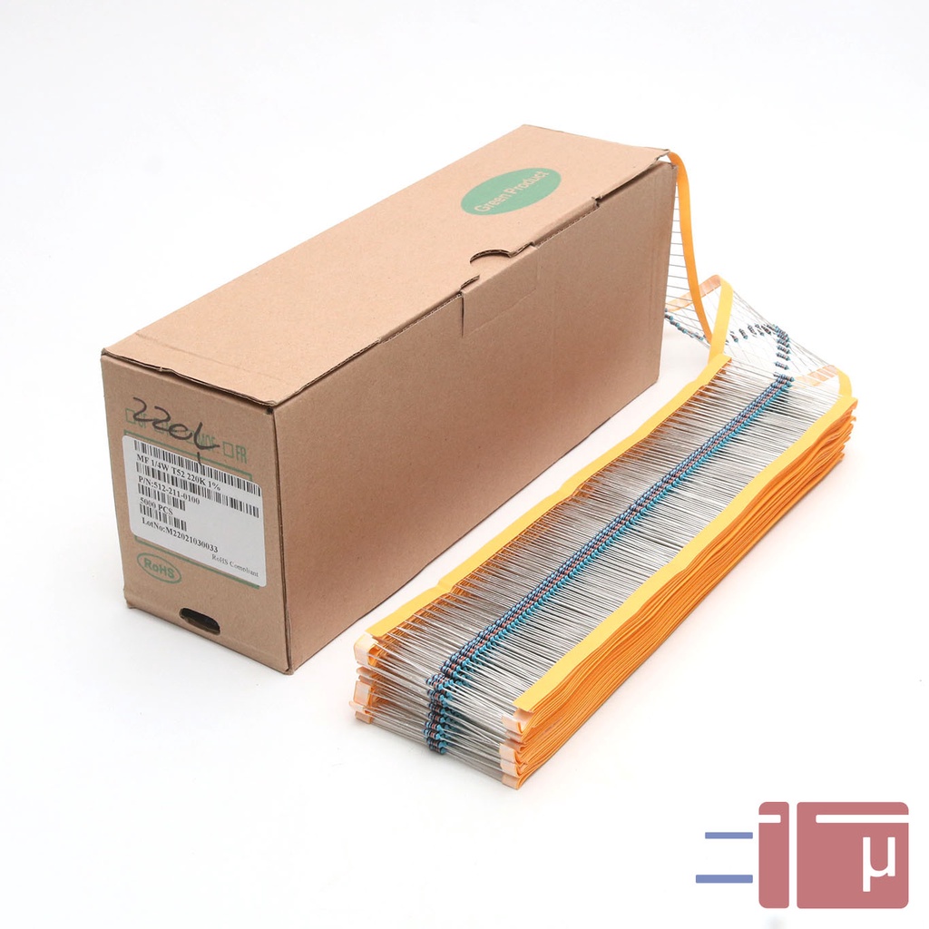 x10 Resistor 220K 1/4W Metal Film 1% Taiwan Kaki Tembaga