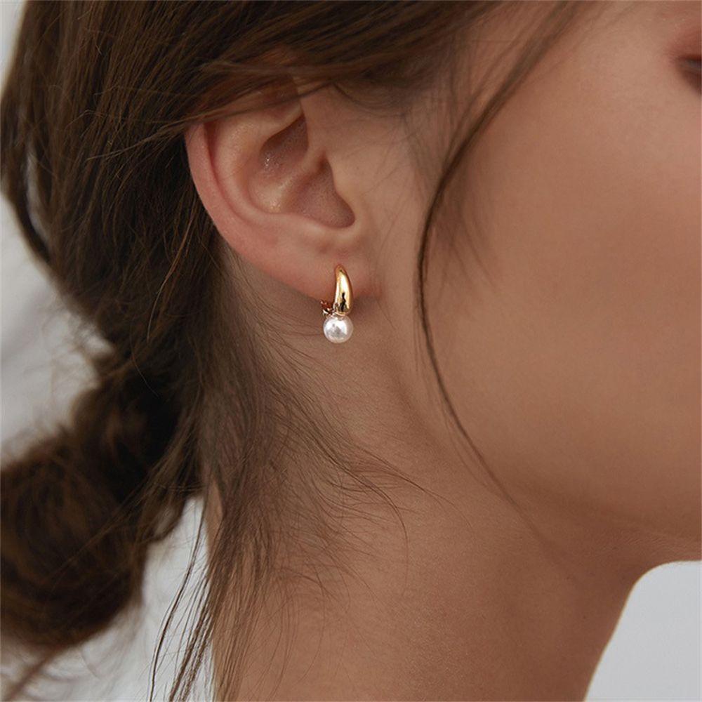 Anting Hoop Lily2022 Giwang Mutiara Fashion Kecil Lucu