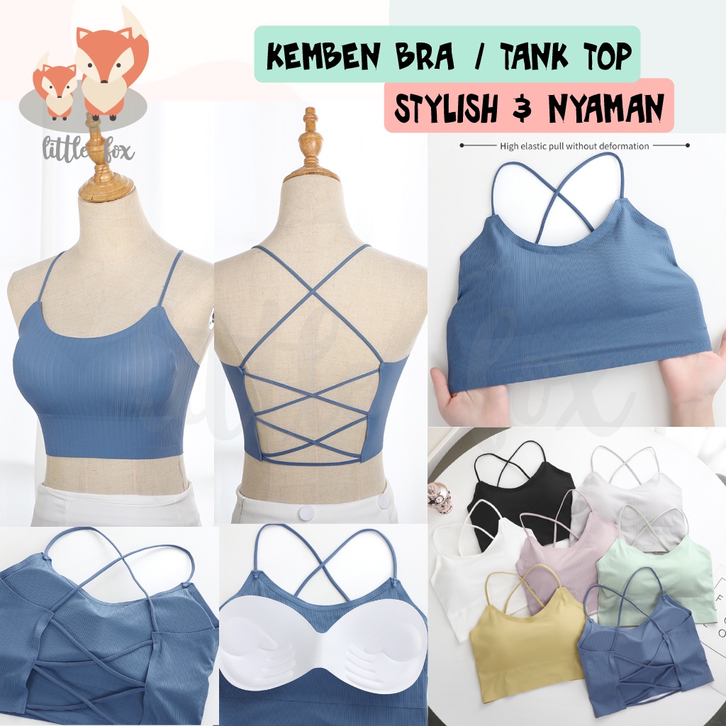 Kemben Bra Seamless Korean Tank Top Bralette Pakaian Dalam Wanita Crop Top Sport Bra Kemben Pendek BH Cewek Tanpa Kawat Tanktop Bralete