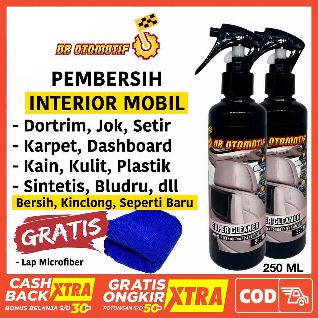 PEMBERSIH INTERIOR MOBIL PLAFON CLEANER DASHBOARD DALAM KARPET JOK KULIT PLASTIK BLUDRU KAIN SETIR