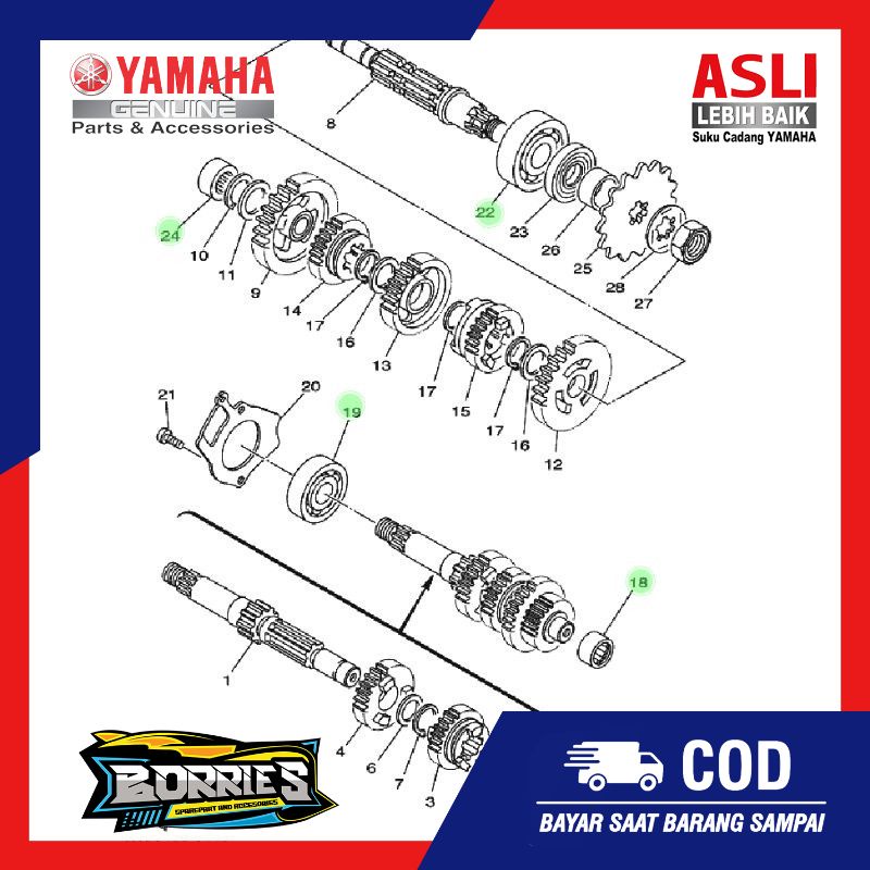 BEARING SET RASIO JAPAN RX KING ORI YGP RXKING RX-KING KLAHER LAHER LAHAR BERING GEAR RATIO GIR