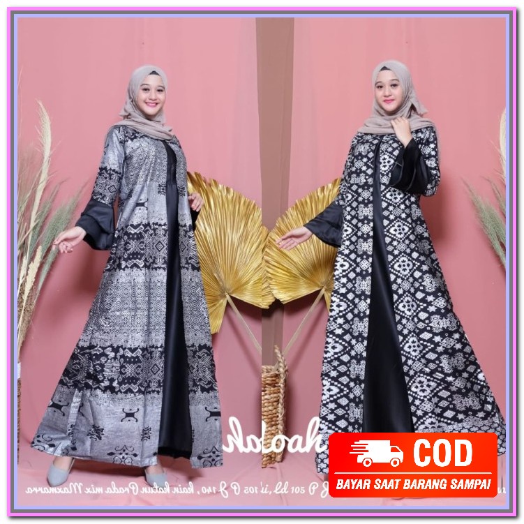 Nashila Jumbo Ori Wsk Gamis Wanita Terbaru 2021 Modern Kekinian E FG868 Nk Batik Gamis Syari Madin