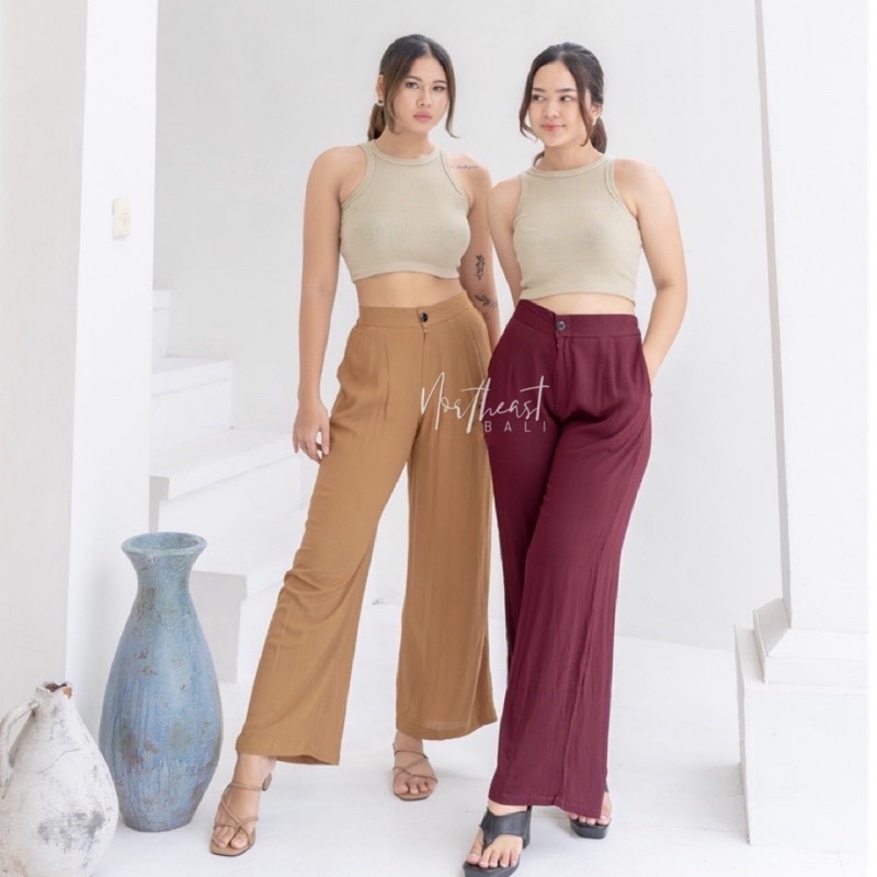 Rubbie Basic Crinkle Button Kulot Northeast Bali Rayon