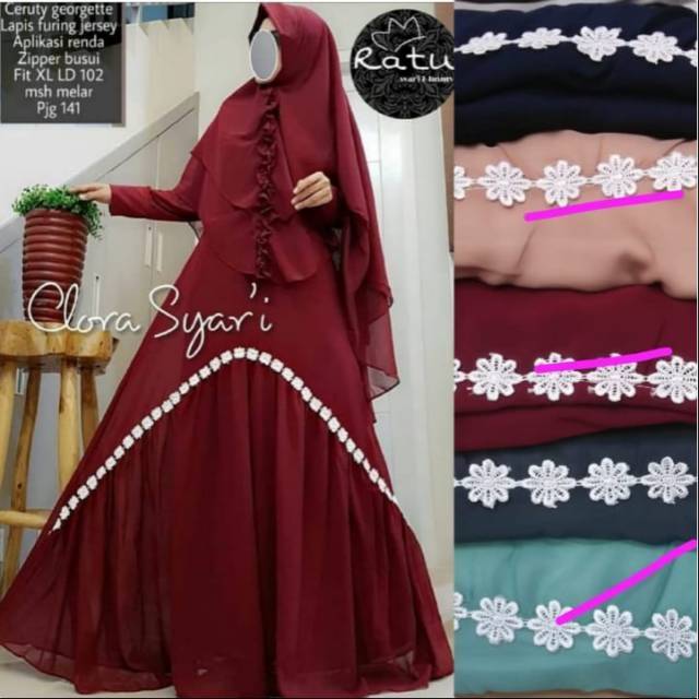 CLORA SYARI BY RATU / GAMIS RATU / GAMIS SYARI / GROSIR TANGAN PERTAMA TERMURAH