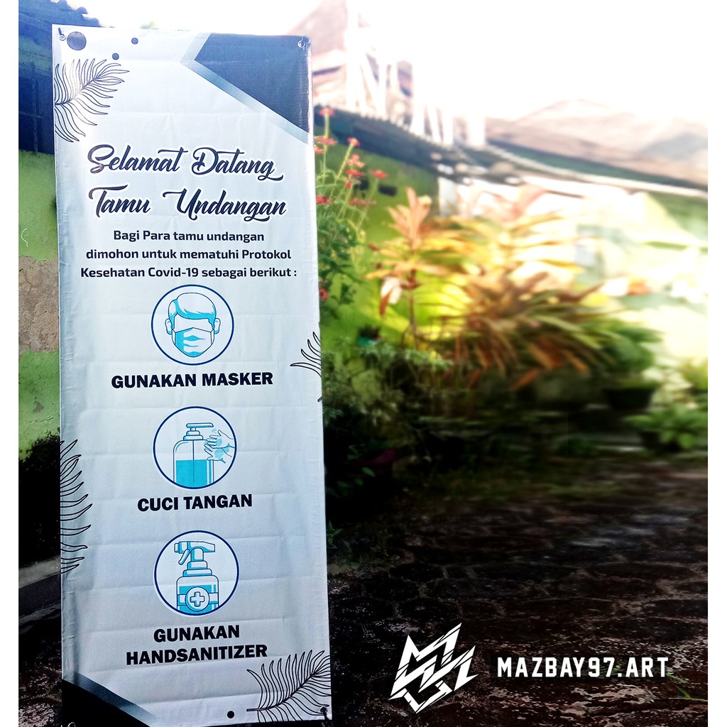 paket x banner+tiang wisuda, wedding, olshop dll