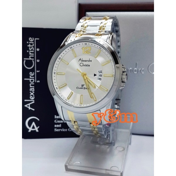 Jam Tangan Pria Alexandre Christie AC 8325 MD SVGD Original Stainless