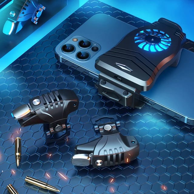 Mobile Gaming Button Trigger Shotting Aiming No Delay /  Fancooler Pendingin Hp Gaming RGB Charger