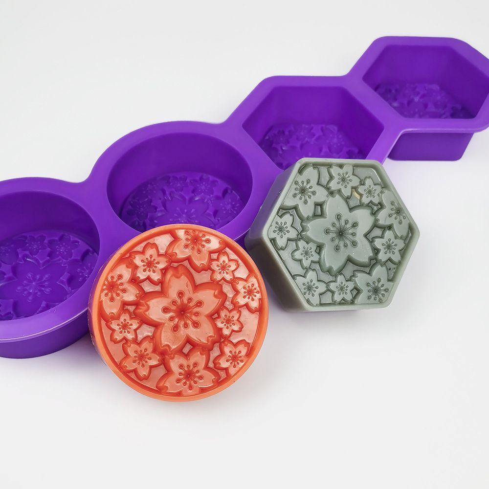 Solighter Cetakan Sabun Silikon Bentuk Bunga Multi-Fungsi 3D DIY Craft Vintage Round Mold Handmade Soaps Supplies