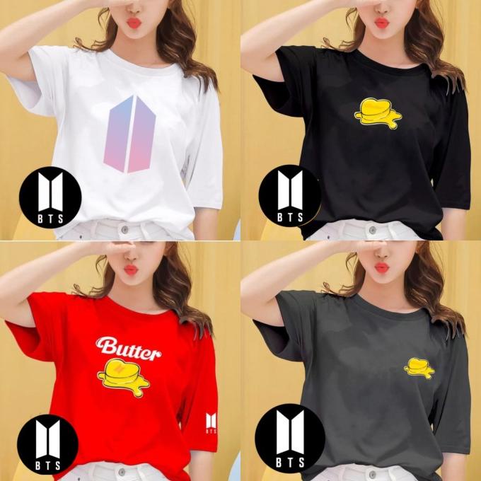 Baju Kaos Bts Army Logo Korea Style Wanita Oversized Over Size Murah Terlaris